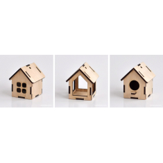 Mini Ptačí Budku Laser Cut Vektor Šablona