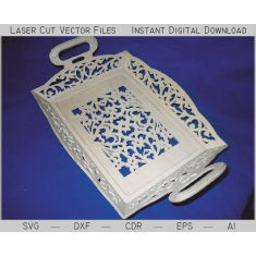 Filigran Skuffe Laser Cut Vektor Skabelon