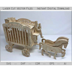 Traveling Circus Wagon - Laser Cut Vector File