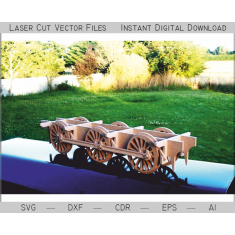 Wagon Platform Laser Cut Vector Template