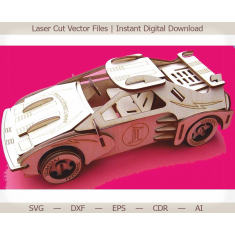 Araba Yarışı (Otomatik) 3D Lazer Kesim Vektör Şablonu