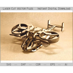 Avatar AT-99 Scorpion Helikopter - Laser Gesneden Sjabloon Vector