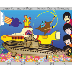 Submarine Laser Cut Vector Template