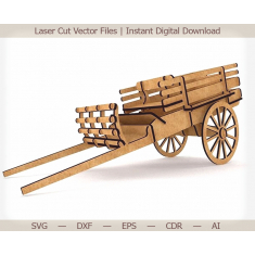Vintage ສອງລໍ້ຮ່າ Laser ຕັດ Vector