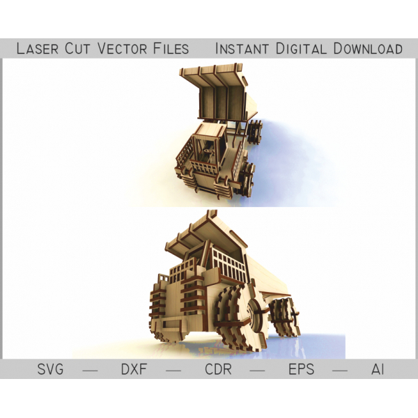 BelAZ-75710 Dump Truck Laser Cut Vector File BelAZ-75710 Dump Truck Laser Cut Vector File