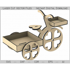 Fahrrad-Korb-Trike - Laser-Cut-Vektor-Vorlage