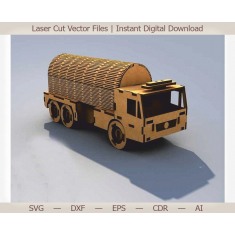 Tanker Truck 3D Laser Cut Vector