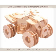 ATV 3D Houten Model - Laser Cut Vector Bestanden