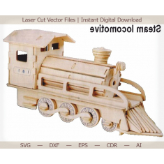 A Locomotiva A Vapor De Corte A Laser De Arquivos Vetoriais