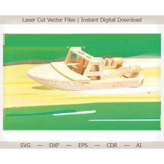 Mini Boat - Laser Cut Vector Template