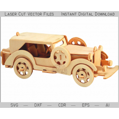 Vintage ຍາກລົດ-Laser ຕັດແມ່ແບບ Vector
