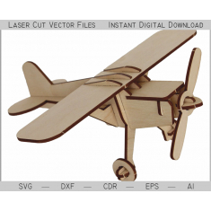 Biplane เครื่องบินเลเซอร์ตัดเว็กเตอแฟ้ม