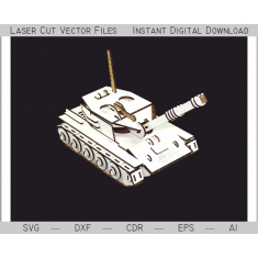 Tank 3D Laser Cut Vector Template
