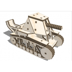 SU-18 Wooden Tank - Laser Cut Vector Template