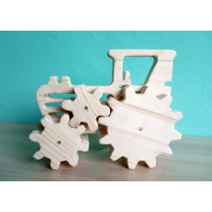 Tractor with Interlocking Gears Laser Cut Vector Template