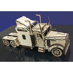Kenworth-शैली अर्द्ध ट्रक के वेक्टर टेम्पलेट के लिए लेजर काटने की