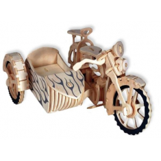 Motocicleta com carro lateral - Corte a Laser de arquivos Vetoriais