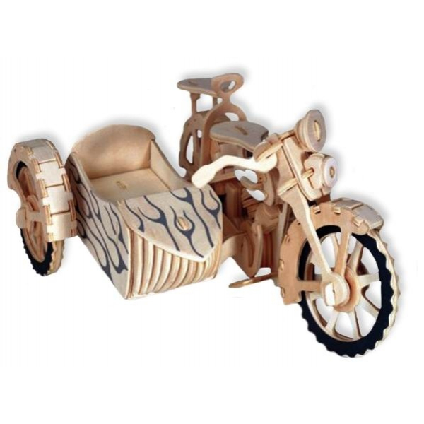 3D Moto con Sidecar - Taglio Laser File Vettoriale 3D Moto con Sidecar - Taglio Laser File Vettoriale