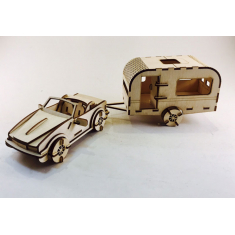 Auto-en Camper Trailer lasersnijden Vector Kit