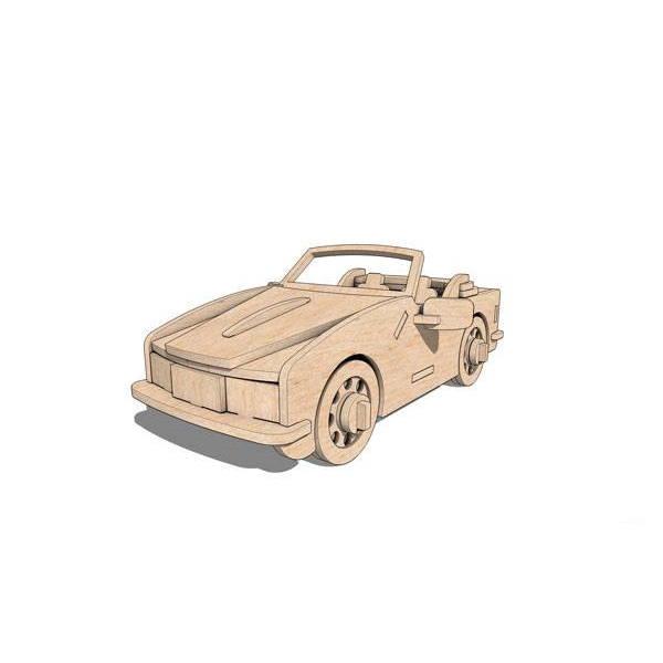 Convertible Wooden Toy Car Laser Cut Vector Template Convertible Wooden Toy Car Laser Cut Vector Template