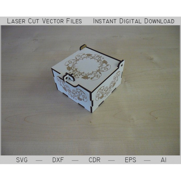 Verzierter Quadrat-Laser-Cut-Vektor-Datei Verzierter Quadrat-Laser-Cut-Vektor-Datei