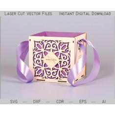 Flower Box Vector Template for Laser Cutting