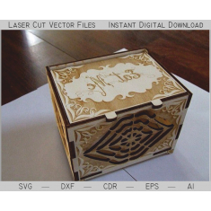 Hinged Decorative Box - Laser Cut Vector Template