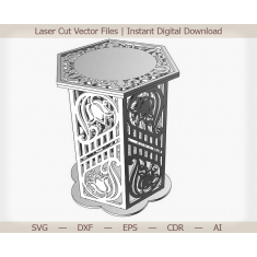 Hexagonal Filigree Bench Vector Template