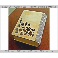 Cofanetto Libro Keepsake Box - Taglio Laser Modello Vettoriale