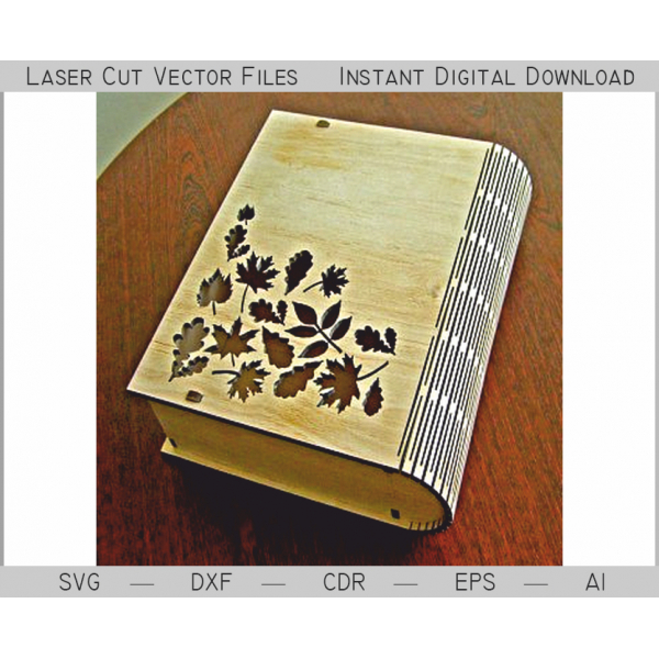 Casket Book Keepsake Box — Laser Cut Vector File (SVG, DXF, EPS, AI) Casket Book Keepsake Box — Laser Cut Vector File (SVG, DXF, EPS, AI)