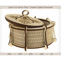 Kolo Rakev Box SVG - Laser Cut Vektor Šablona