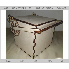 Mechanical Gear Casket Box - Laser Cut Vector File
