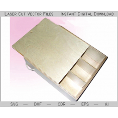 Casket Pencil Case with Sliding Cover - Laser Cut Vector Template