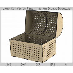 Ornate Casket Chest Laser Cut Vector Template