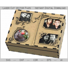 Photo Casket Memory Box - Laser Cut Vector Template