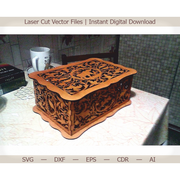 ປ້ອງ Casket Laser ຕັດ Vector ໄຟລ໌