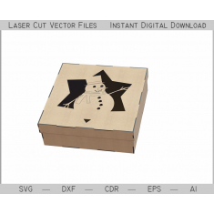 Casket Snowman - Snowman Keepsake Box Vector Template