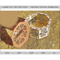 Yakut รูปแบบ Octagonal โลงศพ-ออนเลเซอร์ตัดเว็กเตอแฟ้ม