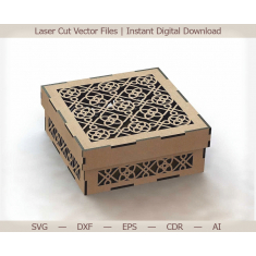 Ornate Lattice Casket Box – Laser Cut Vector Template