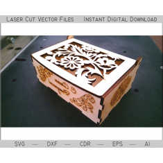 Floral Casket with Flowers – Laser Cut Vector Template
