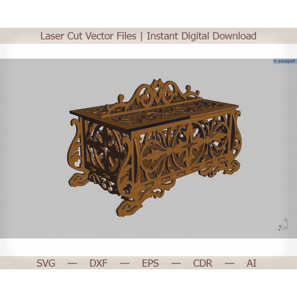 Pronájem Prestižního Rakev Laser Cut Vektorové Souboru — Ozdobné Šperky Box Šablony Pronájem Prestižního Rakev Laser Cut Vektorové Souboru — Ozdobné Šperky Box Šablony