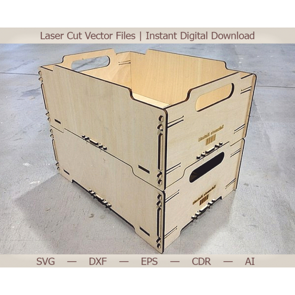 Stackable Wooden Box Laser Cut Vector File - Instant Digital Download Stackable Wooden Box Laser Cut Vector File - Instant Digital Download
