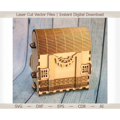 Curved Lid Jewelry Box - Laser Cut Vector Template