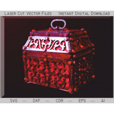 Ornate Casket Chest - Laser Cut Vector Template