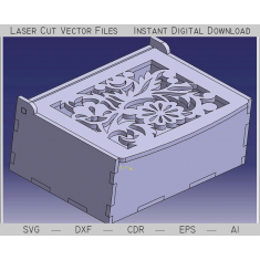 Decorative Casket Box Laser Cut Vector File