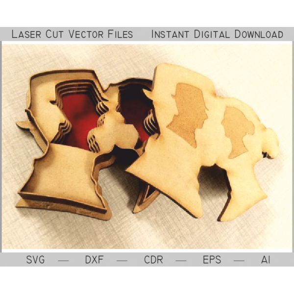 Casket for Two Laser Cut Vector Template Casket for Two Laser Cut Vector Template