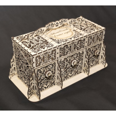 Openwork Perfume Box with 3 Drawers - Laser Cutting Vector Template