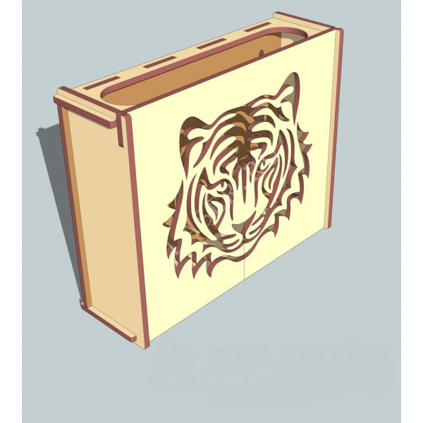 Laser Cutting File - Router Storage Box with Tiger Face Laser Cutting File - Router Storage Box with Tiger Face