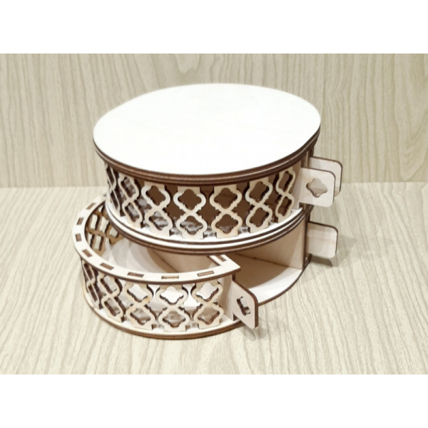 Kolo Box s Otevřením Oddělení - Laser Cut Vektorové Souboru Kolo Box s Otevřením Oddělení - Laser Cut Vektorové Souboru