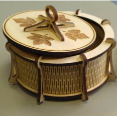 Round Box with Lid - Laser Cut Vector Template